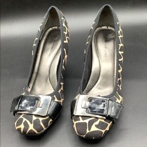 𝅺bandolino Leopard Print Wedges with Buckle Size 7.5